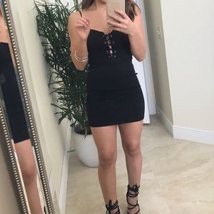 Petite Lace up Mini Dress